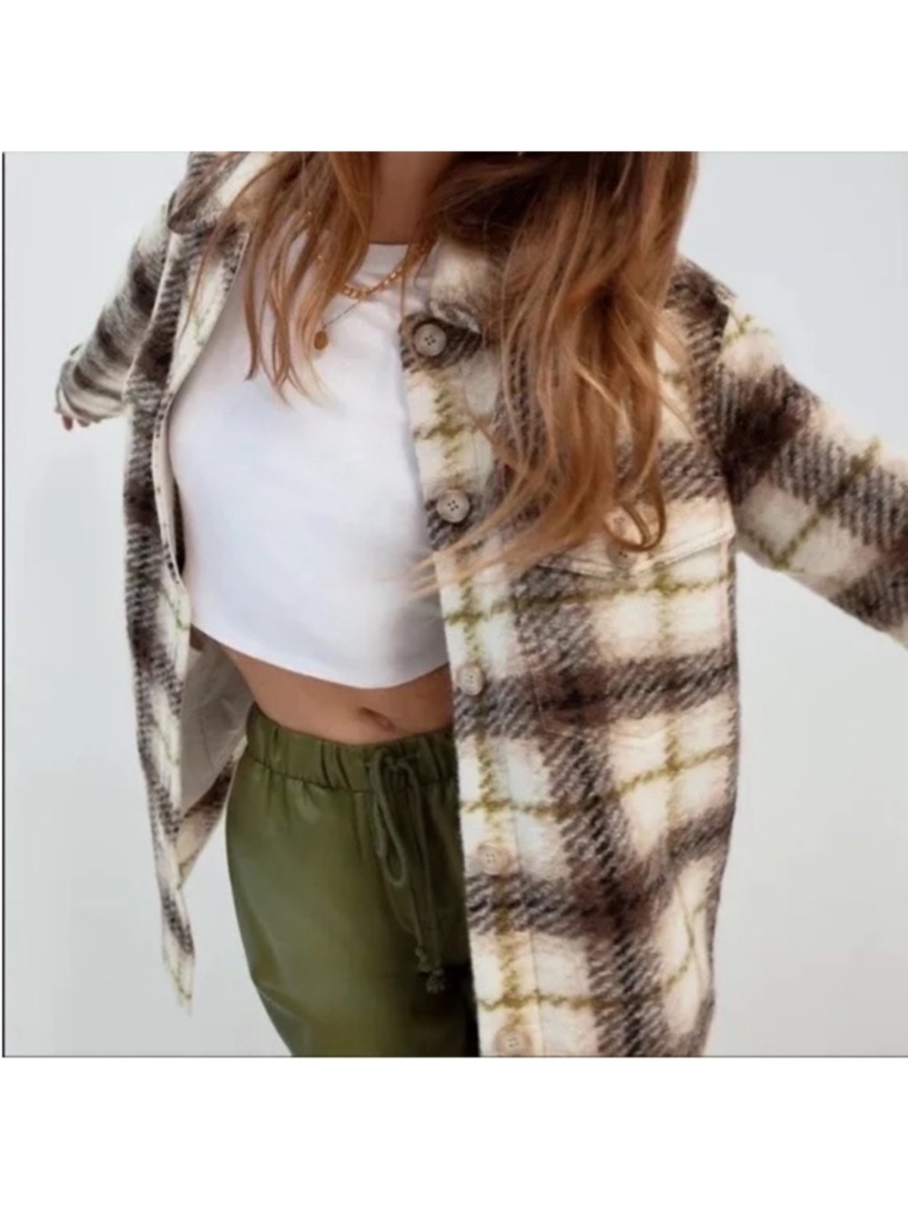 Aritzia Wilfred Ganna Plaid Shirt Jacket Shacket XS Gorpcore Granola Grunge